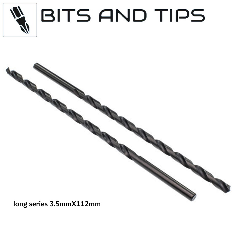Long series 3.5mm HSS metal drill bit BitsnTips